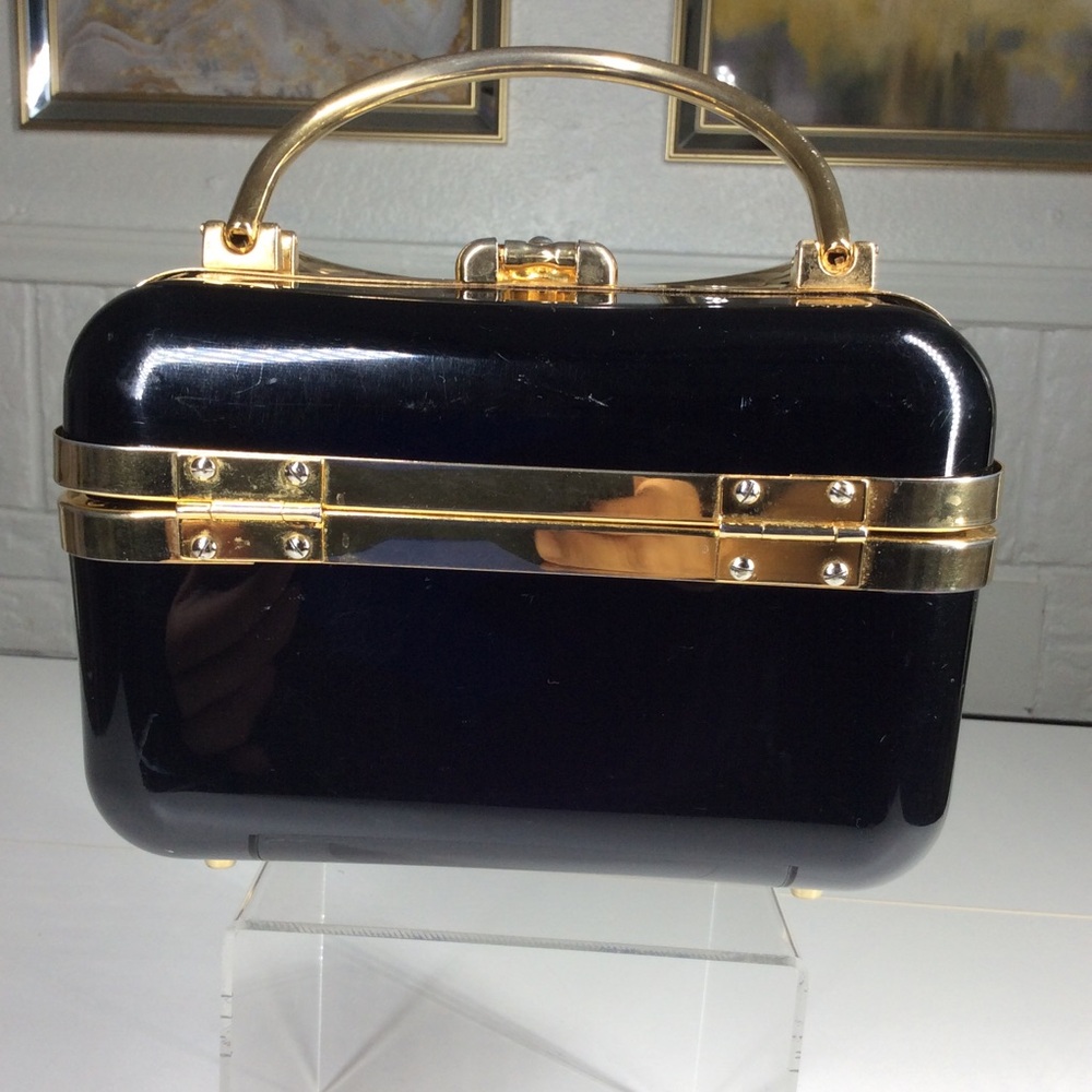 Baulotto Italian Bronze Lucite Handbag Designed Art Deco Box Purse Bag - Picture 5 of 12